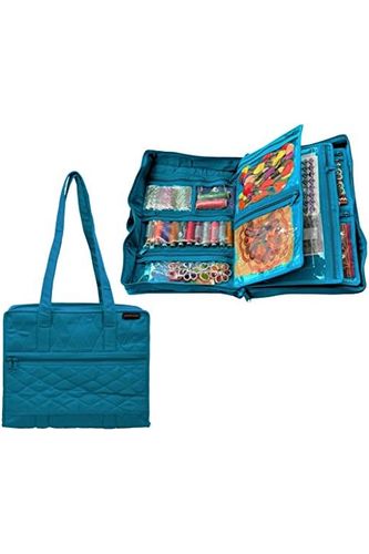 CA880A - Aqua - Quilter's Project Bag  - Open Filled Thread