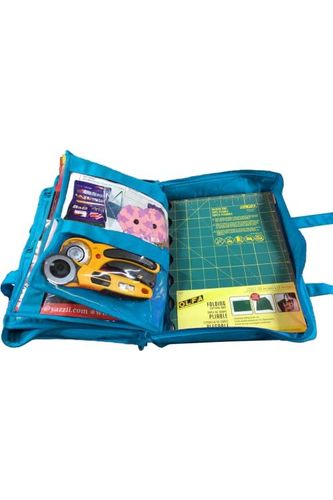 CA880A - Aqua - Quilter's Project Bag  - Filled/Sewing Mat