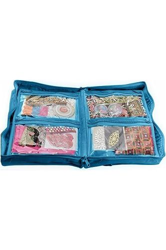 CA880A - Aqua - Quilter's Project Bag  - Open Filled Notions