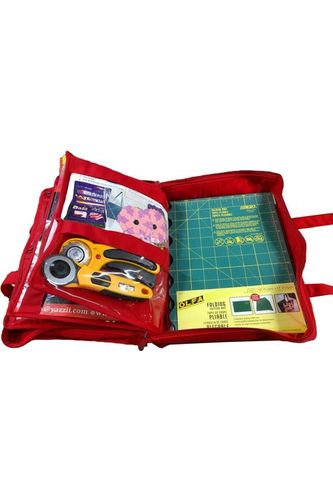 CA880R - Red - Quilter's Project Bag  - Filled/Sewing Mat